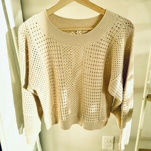 Anthro Cream Knit Sweater